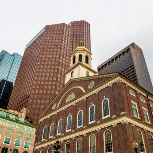 Faneuil Hall in Government Center at downtown Boston in USA